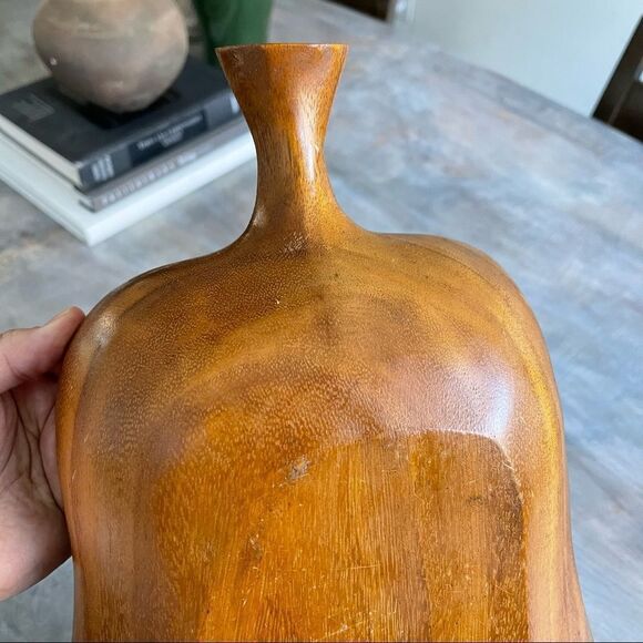 Wooden leaf shaped fruit bowl lightweight flat bottom - Picture 6 of 8